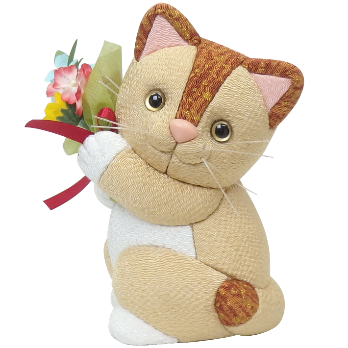 木目込人形 祝い猫 形山作【人形堂】