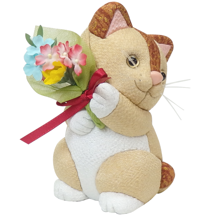 木目込人形 祝い猫 形山作【人形堂】