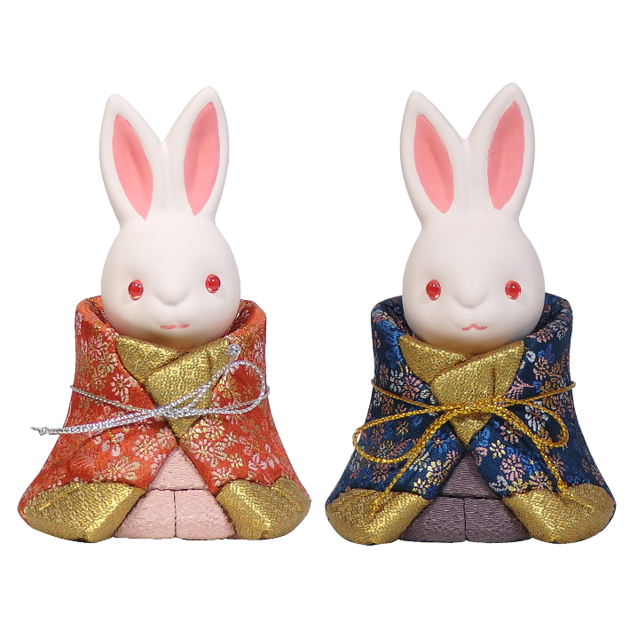 木目込雛人形 うさぎ雛_小花 形山作【人形堂】