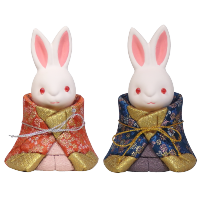 木目込み雛人形 うさぎ雛_小花 形山作【人形堂】