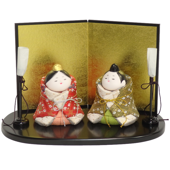 木目込雛人形 ほほえみ雛_花菱 形山作【人形堂】