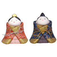 木目込雛人形 ほほえみ雛_小花 形山作【人形堂】