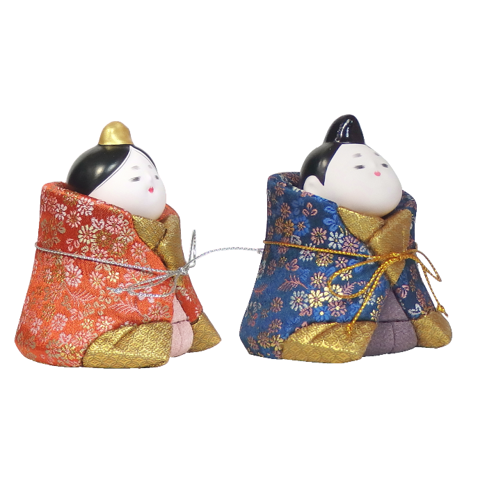 木目込雛人形 ほほえみ雛_小花 形山作【人形堂】