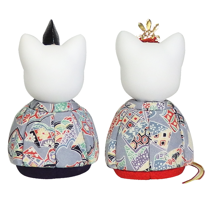 木目込み雛人形 ねこ雛 形山作【人形堂】