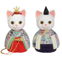 木目込み雛人形 ねこ雛 形山作【人形堂】