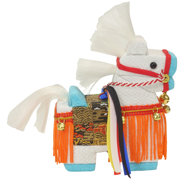 木目込人形 干支 午 豊穣白 形山作【人形堂】