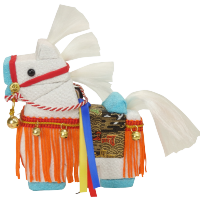 木目込人形 干支 午 豊穣_白 形山作【人形堂】